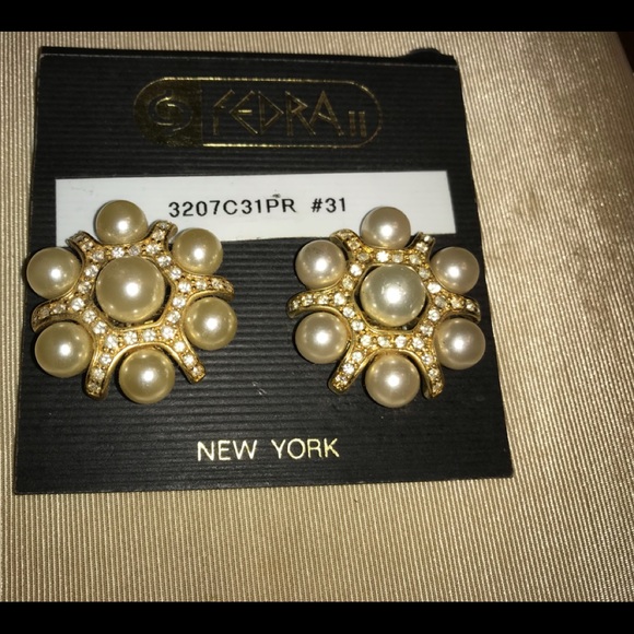 vintage clip on earrings new fedra ll new york - Picture 1 of 5